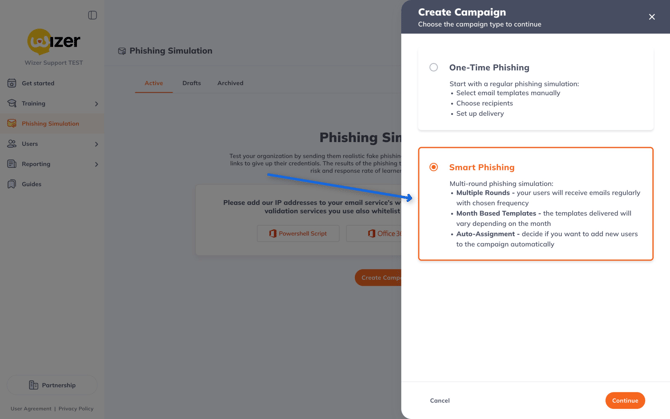 Software Interface for Phishing Simulation Setup