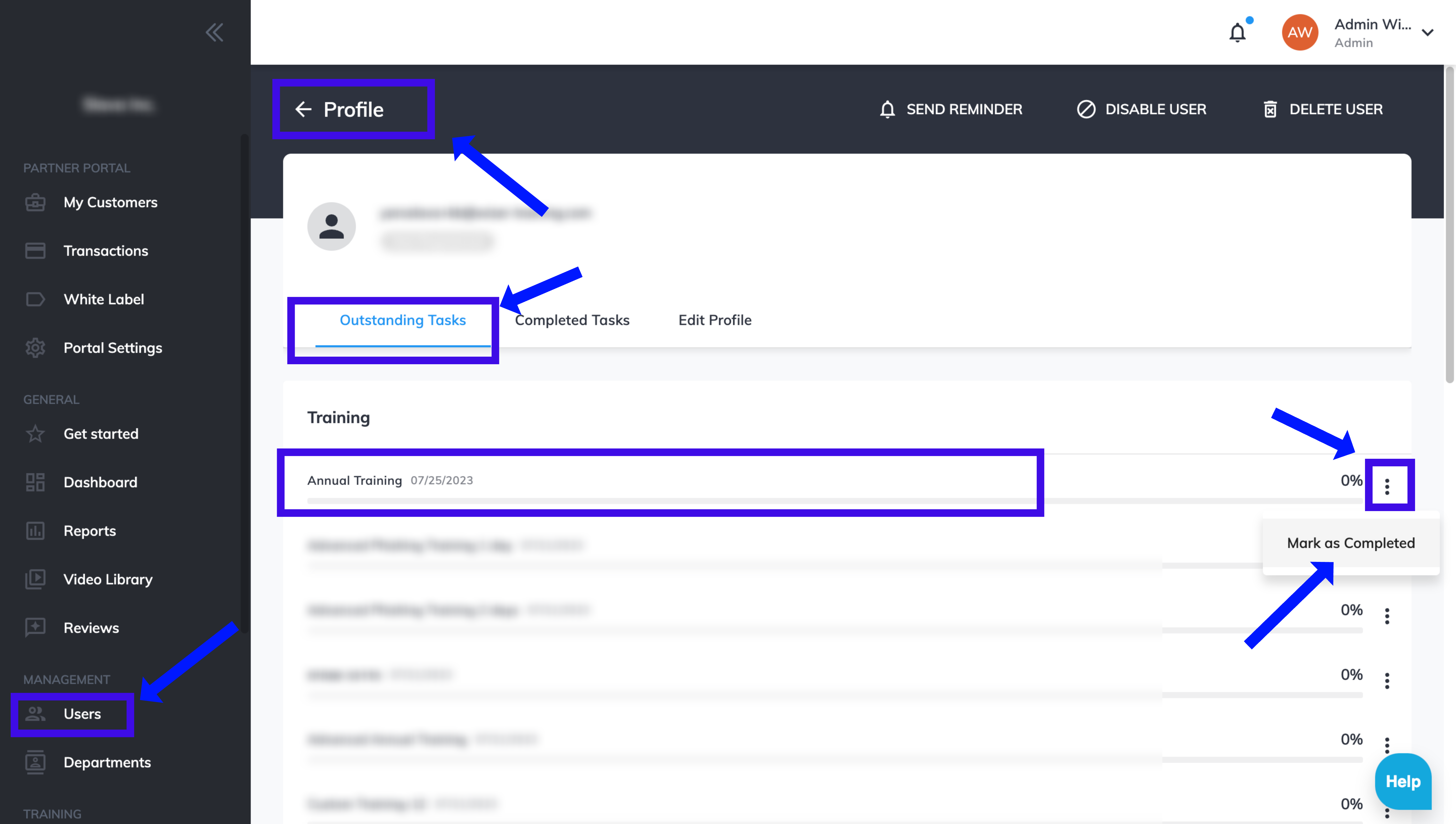 Training Simple Log In How to Set Up the Training