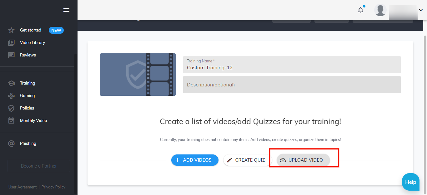 How to Upload a Video to the Custom Training?